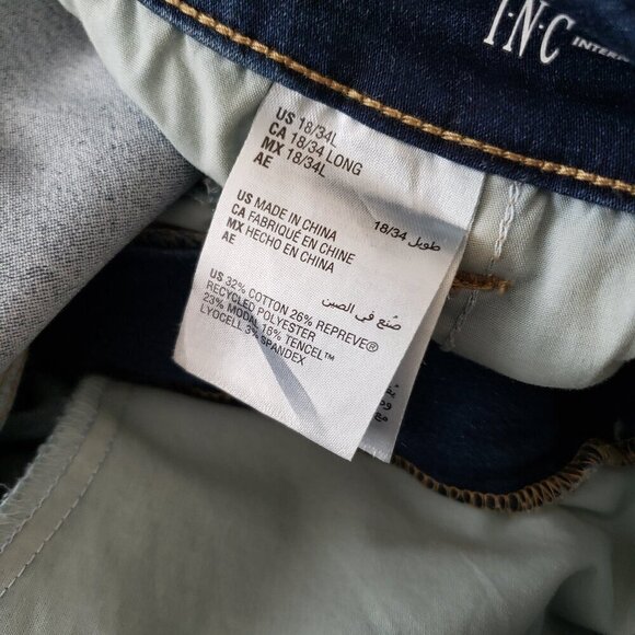 NWT - INC Denim Essex Super Skinny Jeans - Size 18/34L Curvy - Picture 2 of 8